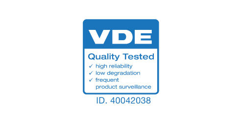 VDEの厳しい品質テストにて認証を取得