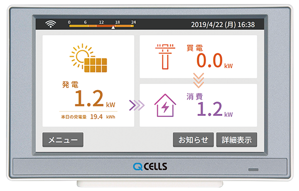 太陽光発電パワーコンディショナ5.5kW、カラーモニタ-