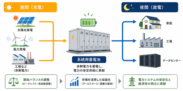 系統用蓄電池の仕組み図