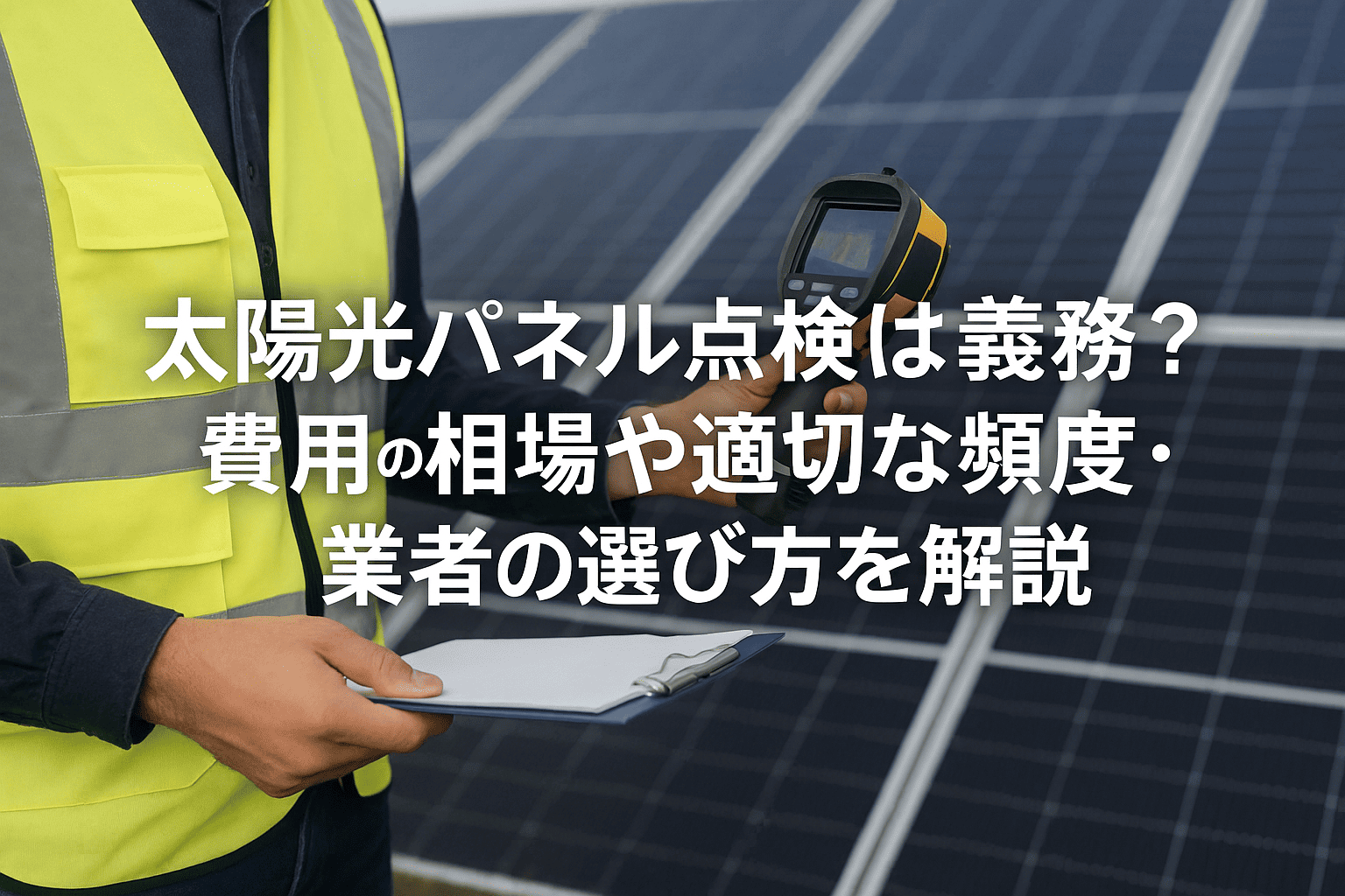 太陽光パネル点検は義務？費用の相場や適切な頻度・業者の選び方を解説