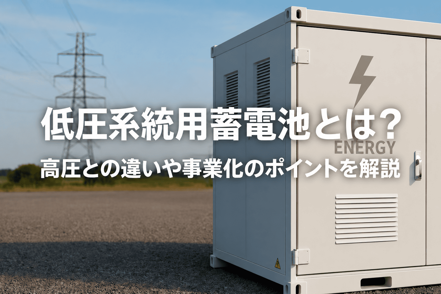 低圧系統用蓄電池とは？高圧との違いや事業化のポイントを解説